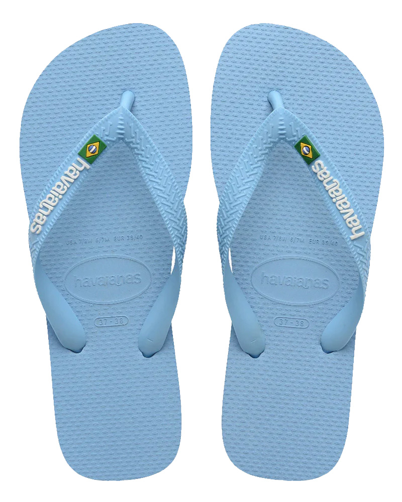 Havaianas Brasil Logo - Blå Lavendel Hvid Str 37 38 Apparel & Accessories Clothing Beautycos
