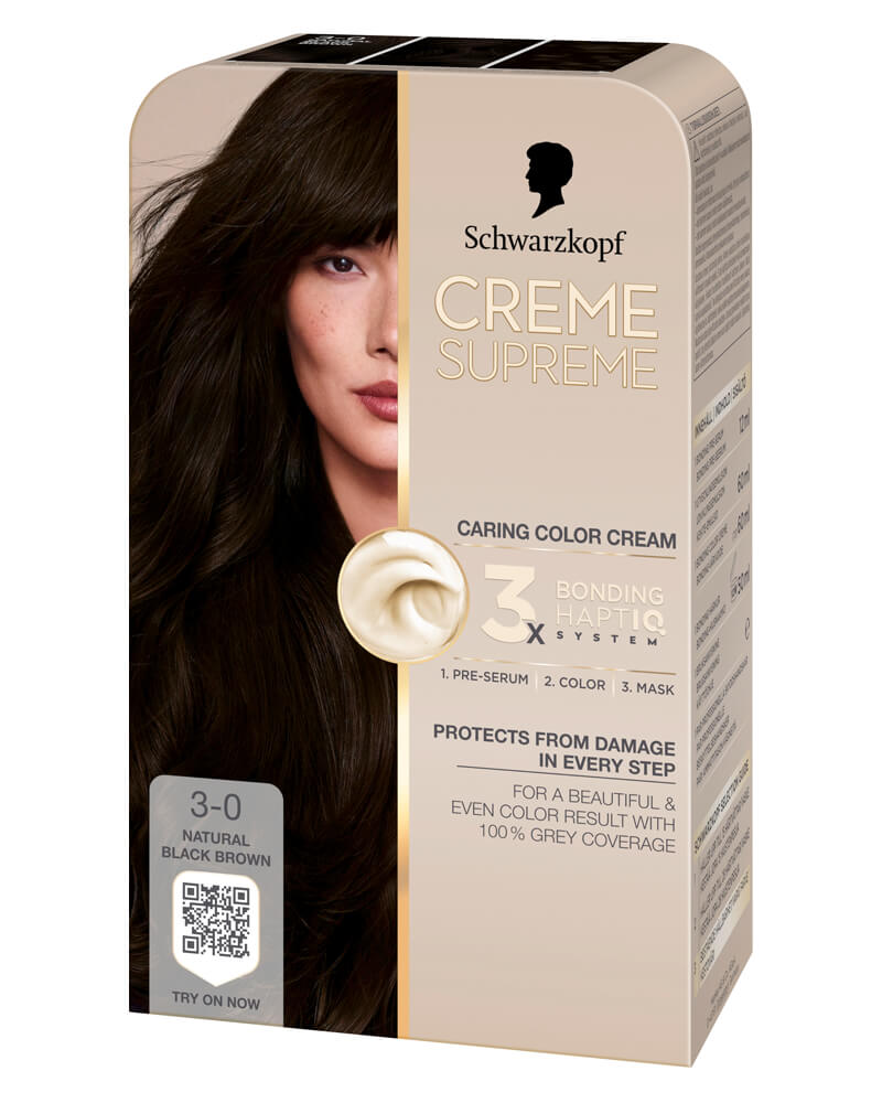 Schwarzkopf Creme Supreme 3-0 Natural Darkest Brown 60 ML Health & Beauty Personal Care Hair Color Beautycos
