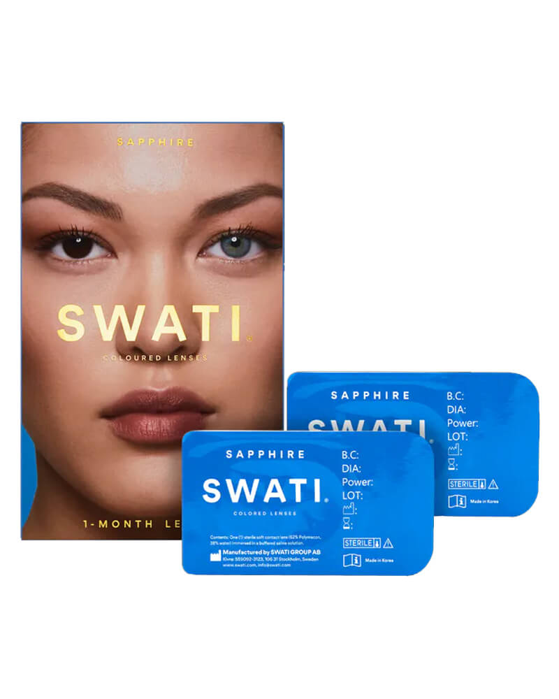 Swati Cosmetics 1 Måneds Kontaktlinser Sapphire Health & Beauty Personal Care Makeup Eye Beautycos