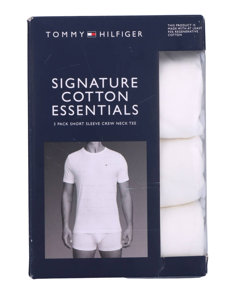 Tommy Hilfiger Cotton Crew Neck Tee 3-Pack Hvid Str. S   3 stk.