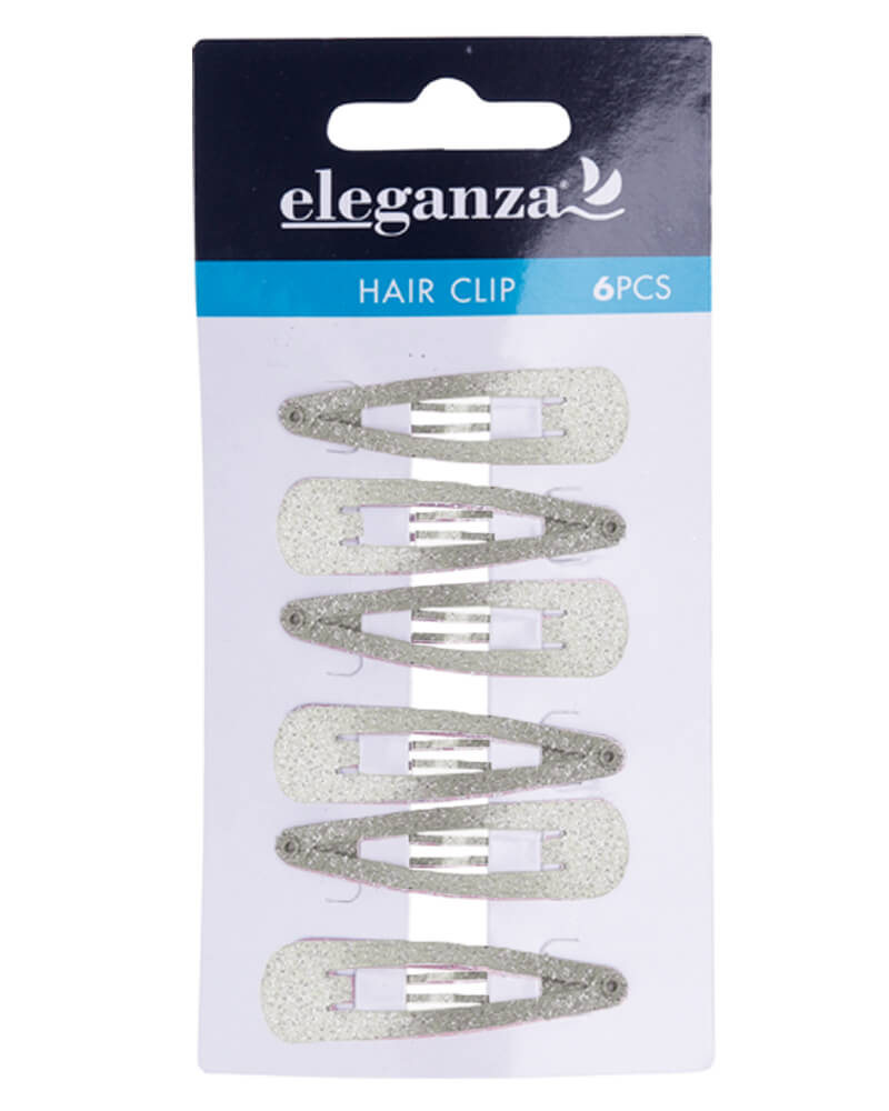 Eleganza Sølv Glimmer Hårspænder 4 7Cm 6 Stk Apparel & Accessories Clothing Hair Pins Claws Clips Beautycos