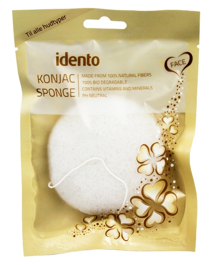 Idento Konjac Svamp - Circular Natural (Hvid) Health & Beauty Personal Care Cosmetics Skin Masks Peels Beautycos