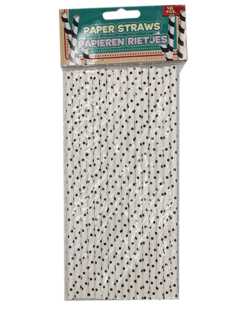 Party Collection Papirsugerør Prikker (U) 16 Stk Arts & Entertainment Celebration Supplies Beautycos