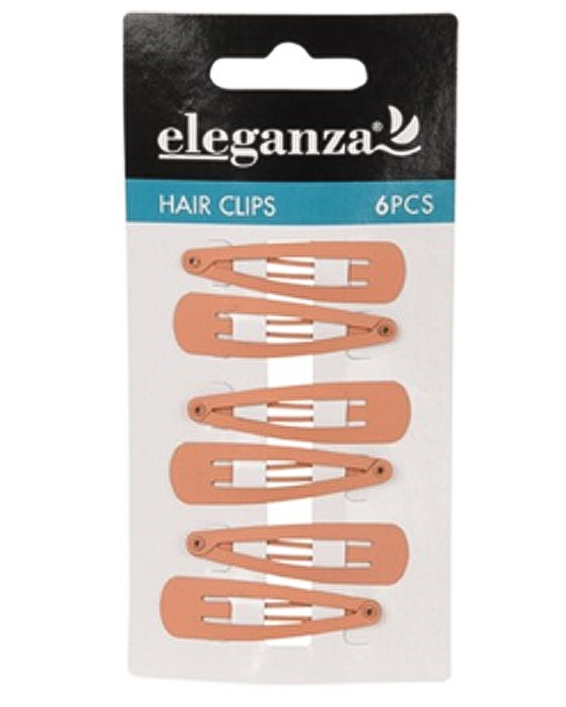 Eleganza Hårspænder Orange 6 Stk Apparel & Accessories Clothing Hair Pins Claws Clips Beautycos