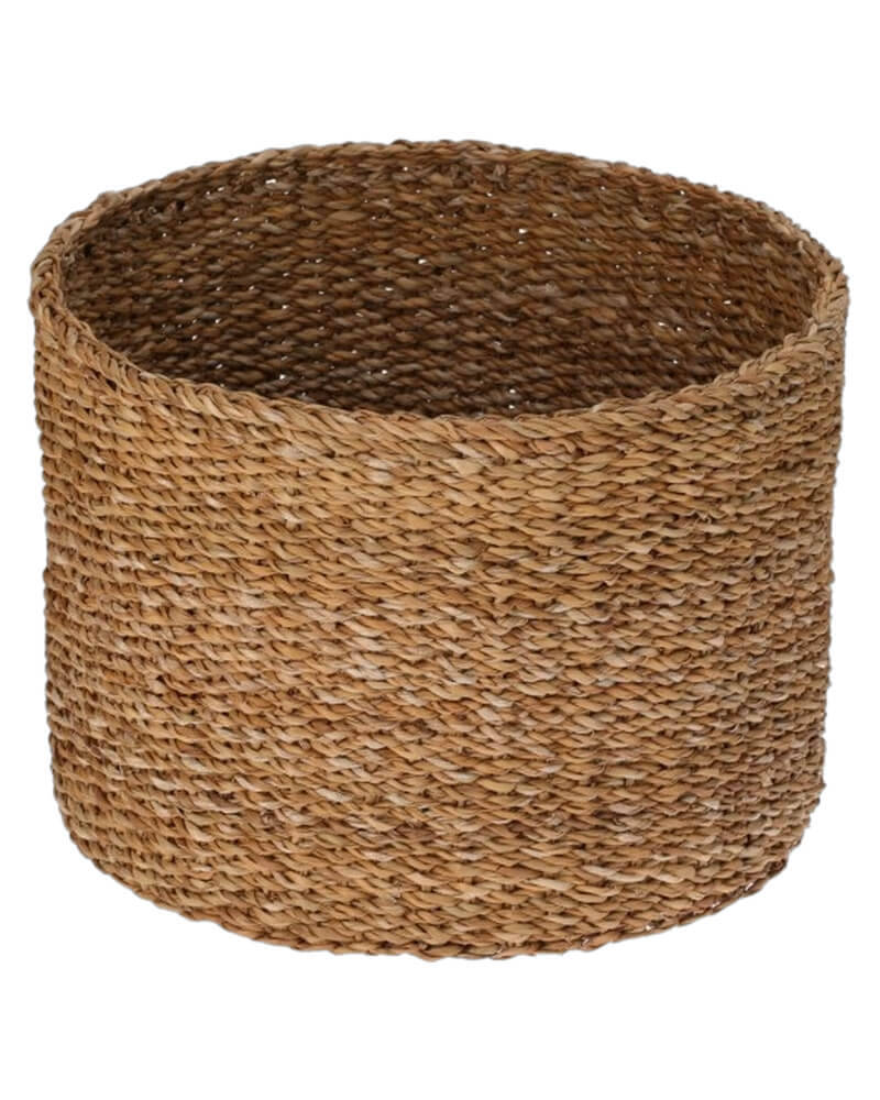 Excellent Housware H S Collections Round Seagrass Basket 25X15 Home & Garden Lawn Outdoor Living Beautycos