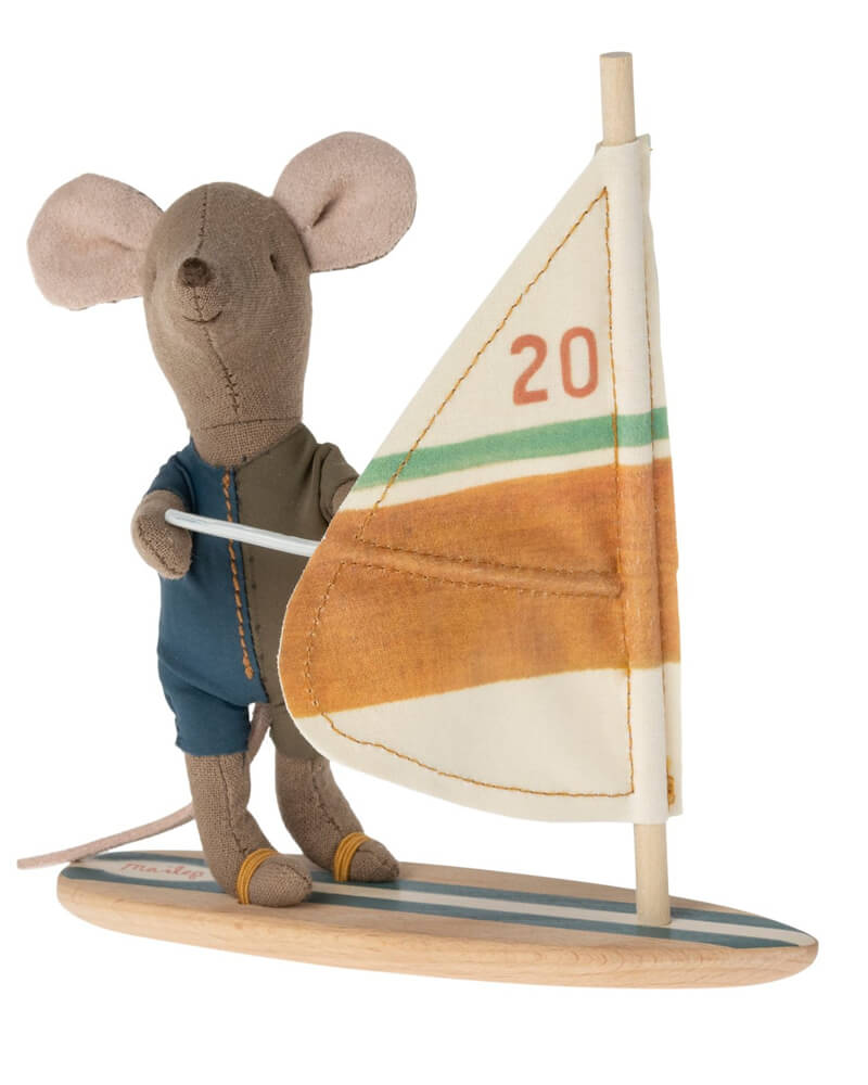 Maileg Lillebror Strandmus M Surfbræt Toys & Games Dolls Playsets Toy Figures Stuffed Animals Beautycos