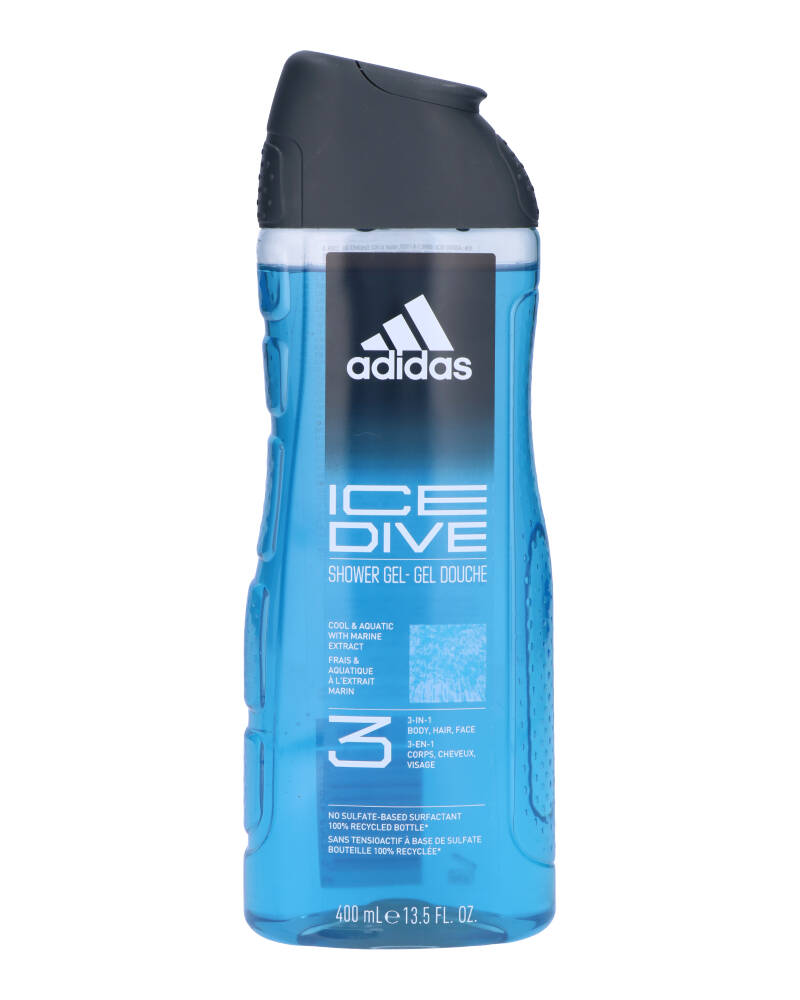 Adidas Ice Dive Shower Gel 400 ML Health & Beauty Personal Care Hair Shampoo Conditioner Beautycos