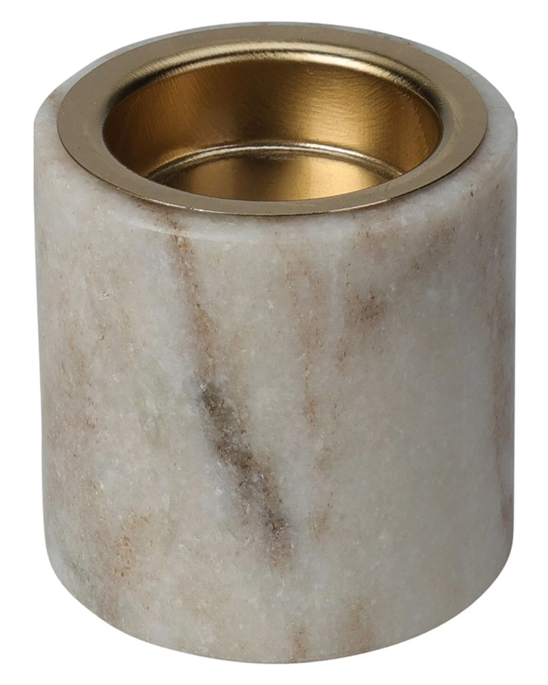 Excellent Houseware Marble Tealight Holder Sand 6 x 6 cm
