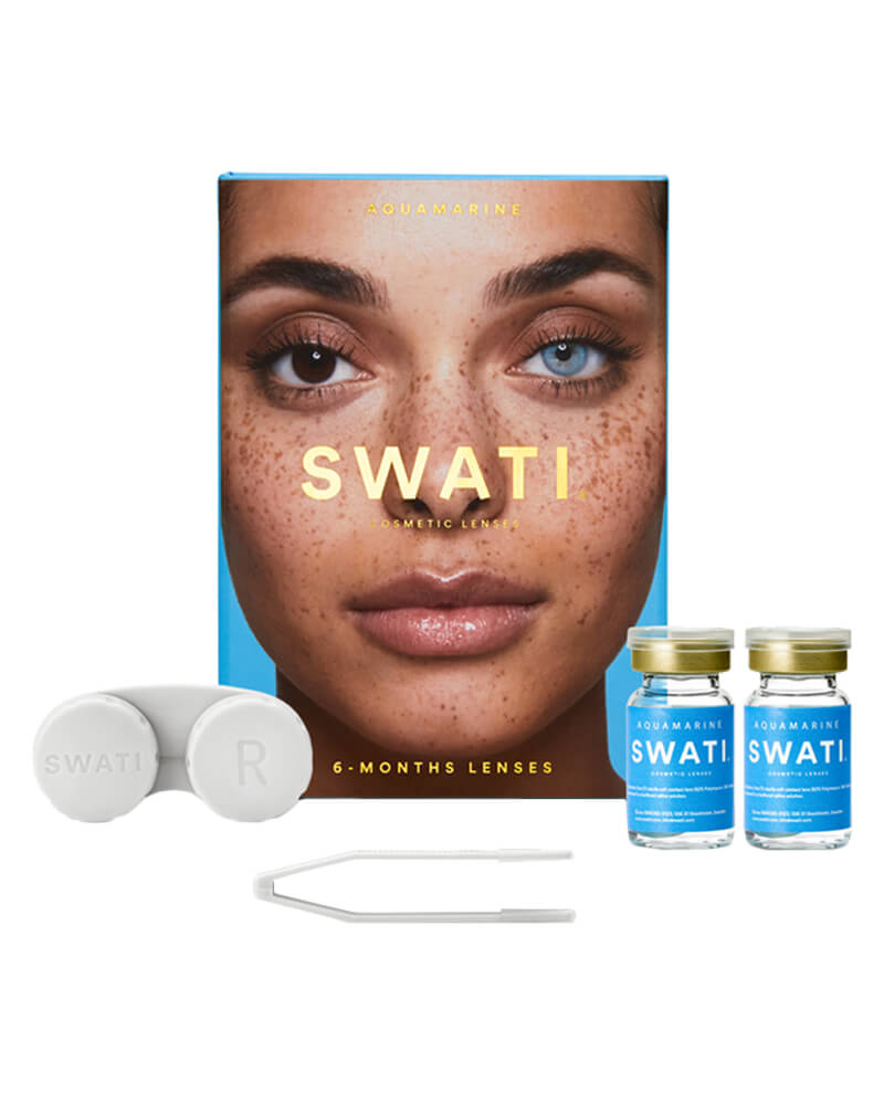 Swati Cosmetics 6 Måneders Kontaktlinser Aquamarine Health & Beauty Personal Care Makeup Eye Beautycos