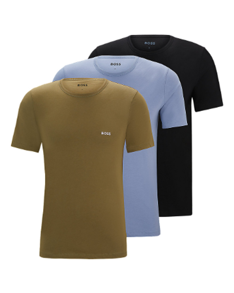 Hugo Boss 3-Pack Crew Neck T-Shirt Cotton Str M 3 Stk Apparel & Accessories Clothing Shirts Tops Beautycos