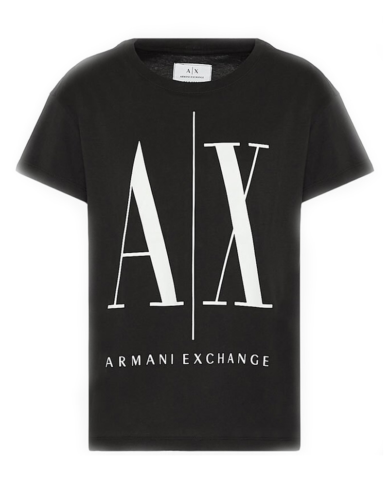 Armani Exchange Icon Period Women T-Shirt Sort Str. L