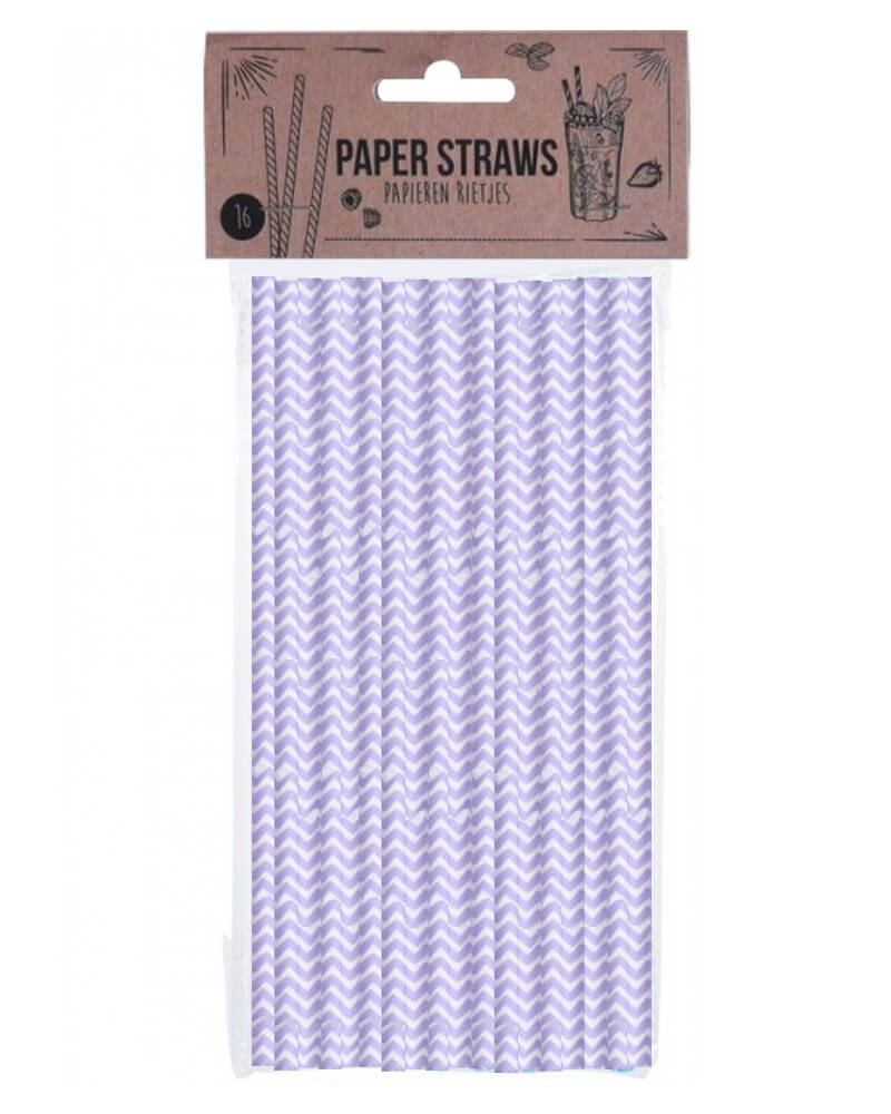 Party Collection Papirsugerør Zigzag Lilla 16 Stk Arts & Entertainment Celebration Supplies Beautycos