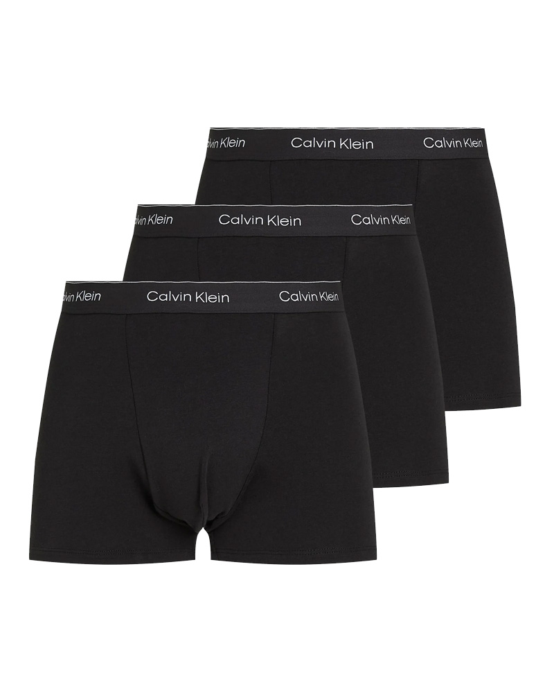 Calvin Klein Icon Cotton Stretch Relaxed Fit Trunks 3-Pack Sort L Apparel & Accessories Clothing Underwear Socks Beautycos
