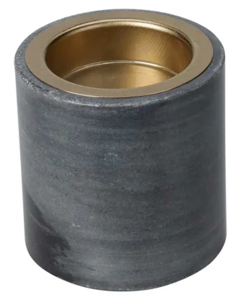 Excellent Houseware Marble Tealight Holder Grey 6 x 6 cm