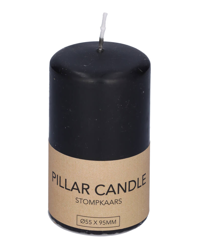 Excellent Houseware Pillar Candle Black 55 x 95 mm