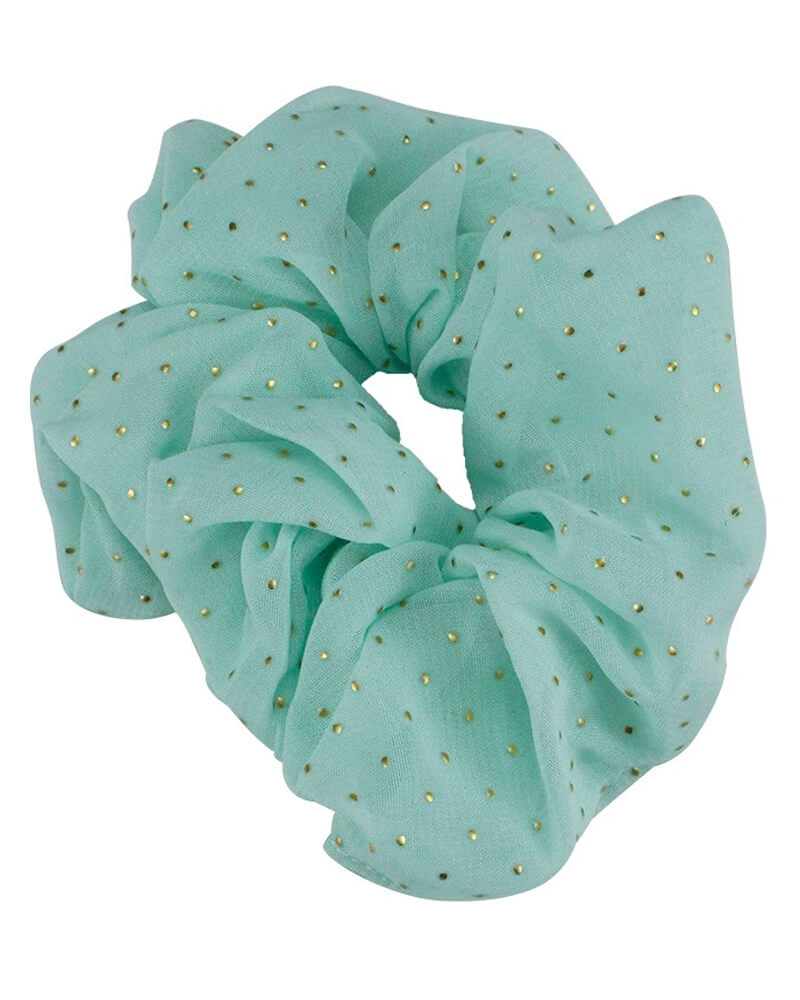 Everneed Scrunchie Mint Med Guld Dots (U) Apparel & Accessories Clothing Hair Ponytail Holders Beautycos