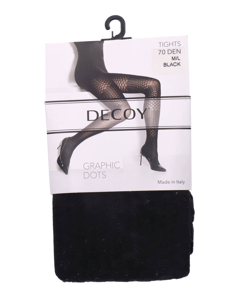 Decoy Fashion Tight Graphic Dots Black 70 Den M L Apparel & Accessories Clothing Underwear Socks Beautycos