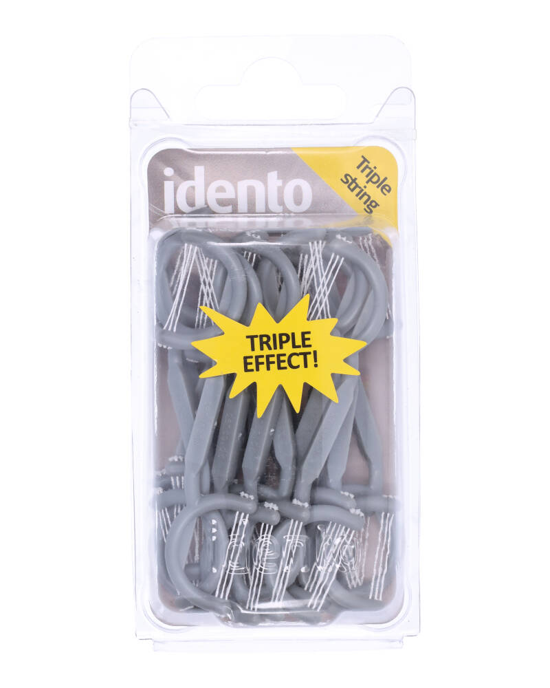 Idento Floss 2 Sides Triple String Grå 15 Stk Health & Beauty Personal Care Oral Dental Beautycos