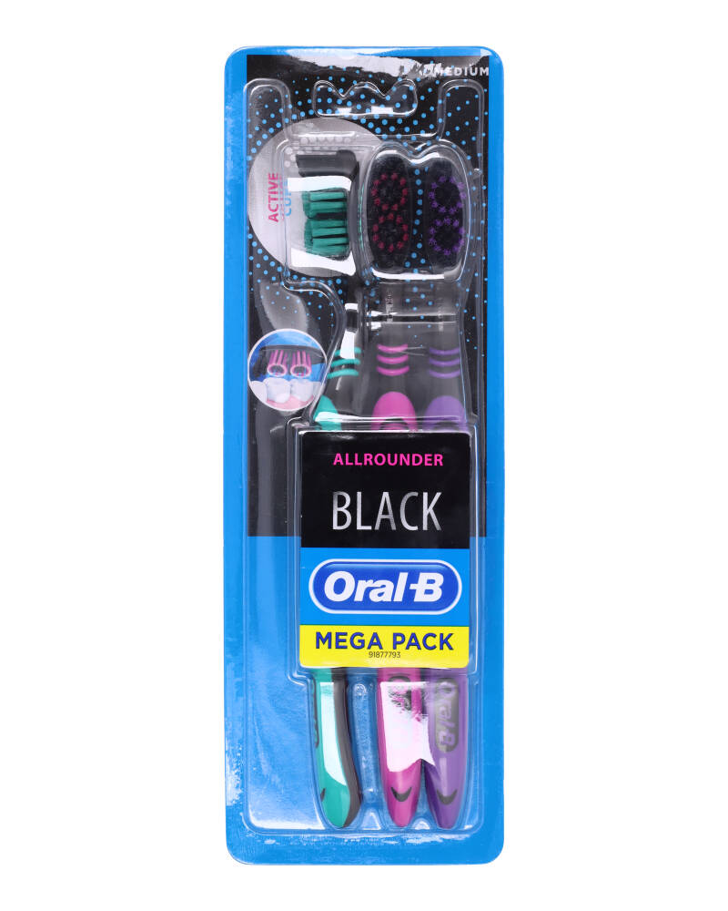 Oral B Allrounder Black Mega Pack X3 Medium 3 Stk Health & Beauty Personal Care Toothbrushes Beautycos