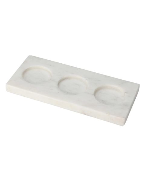 Excellent Houseware Marble Tealight Holder White 18 x 8 cm