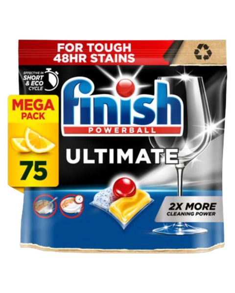 Finish Ultimate Deep Clean & Shine Dishwasher Tablets Lemon (Pack 75)