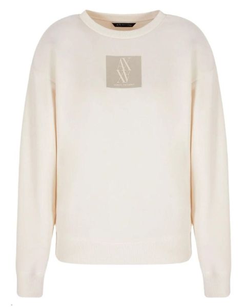Armani Exchange Woman Logo Sweatshirt White Str. S