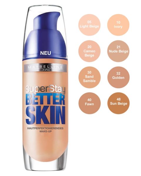Maybelline SuperStay Better Skin, Flawless Finish Foundation - 032 Golden