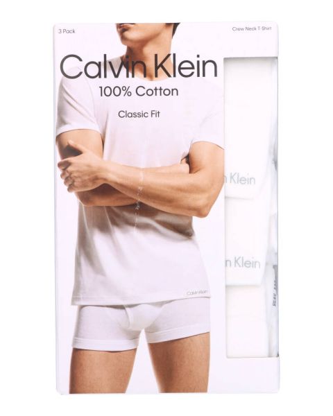 Calvin Klein Classic Fit Crew Neck T-shirt 3-Pack Hvid Str. L