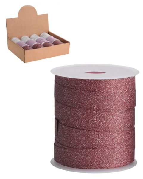 Excellent Houseware Nastro regalo glitterato rosso