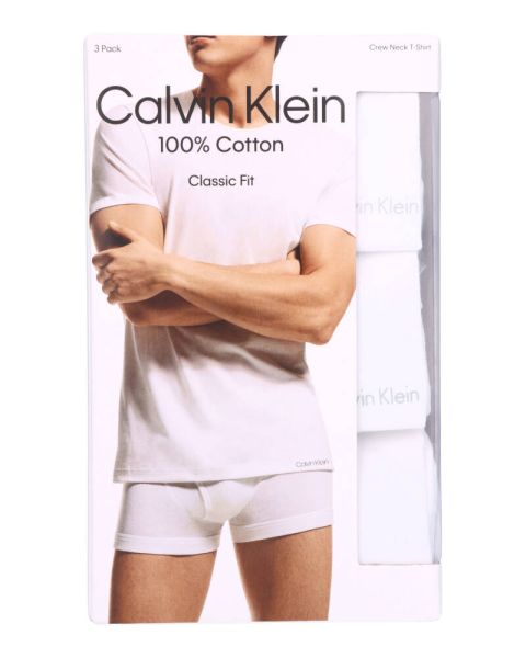 Calvin Klein Classic Fit Crew Neck T-shirt 3-Pack Hvid Str. M