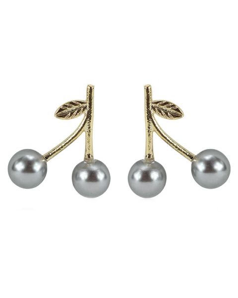 Everneed Kirsebær Øreringe Grå/Guldfarvet (U)