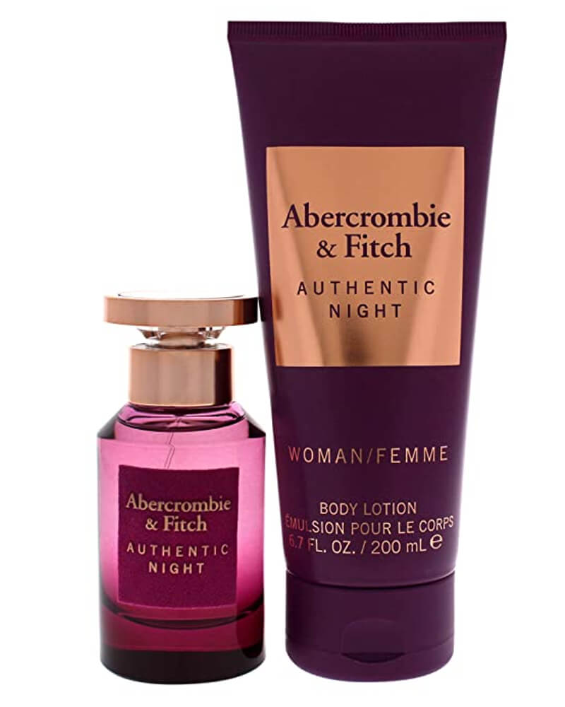 Abercrombie Fitch Authentic Night Woman Gift Set Edp 50 ML Arts & Entertainment Party Celebration Giving Wrapping Boxes Tins Beautycos