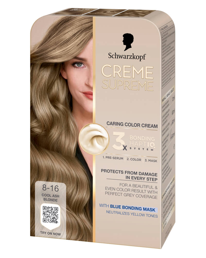 Schwarzkopf Creme Supreme 8-16 Cool Ash Blonde 60 ML Health & Beauty Personal Care Hair Color Beautycos