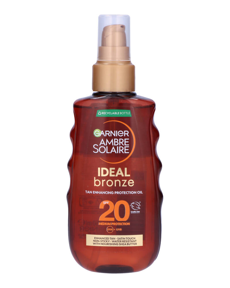 Garnier Ambre Solaire Ideal Bronze Tan Enhancing Protection Oil Spf20 150 ML Health & Beauty Personal Care Cosmetics Skin Tanning Products Beautycos