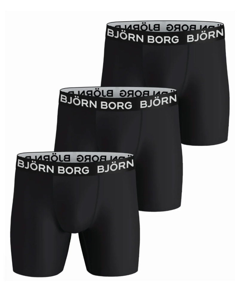 Björn Borg Performance Shorts 3-Pack Str S 3 Stk Apparel & Accessories Clothing Underwear Socks Beautycos