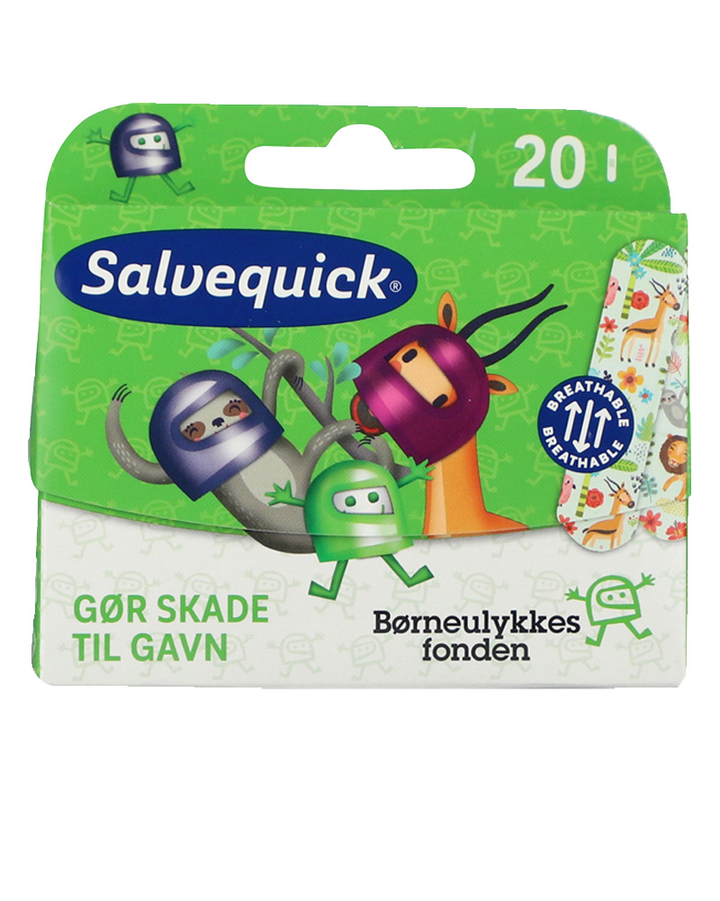 Salvequick Vandafvisende Børneplaster Børneulykkesfonden 20 Stk Health & Beauty Care First Aid Medical Tape Bandages Beautycos