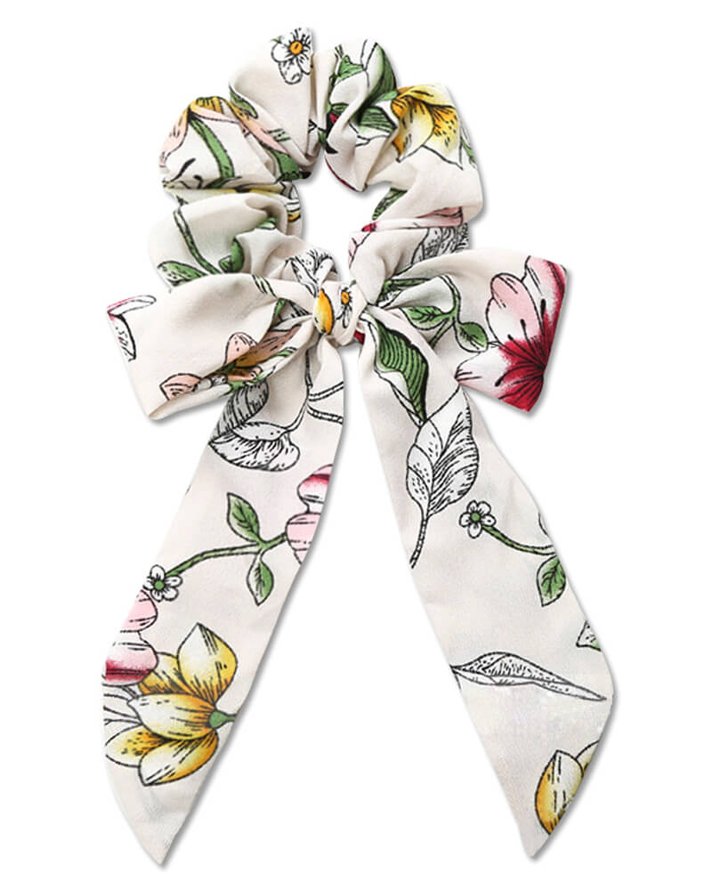 Everneed Trille Bow Scrunchie Hvid (U) Apparel & Accessories Clothing Hair Ponytail Holders Beautycos