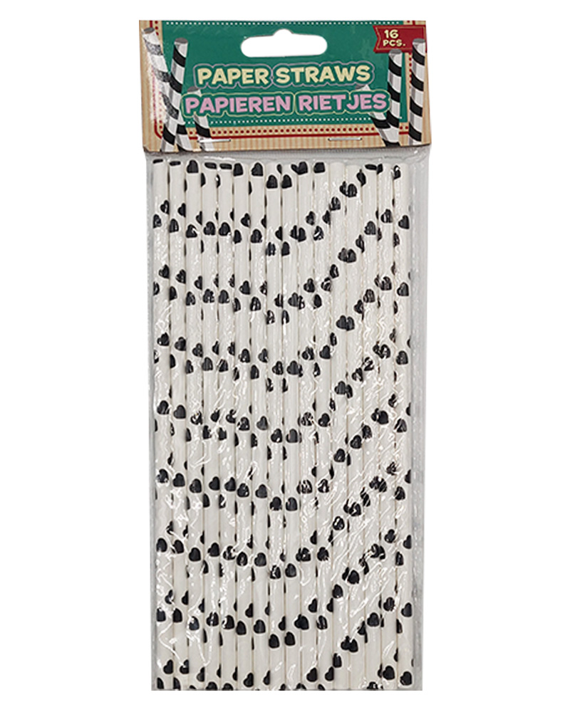 Party Collection Papirsugerør Hjerter (U) 16 Stk Arts & Entertainment Celebration Supplies Beautycos